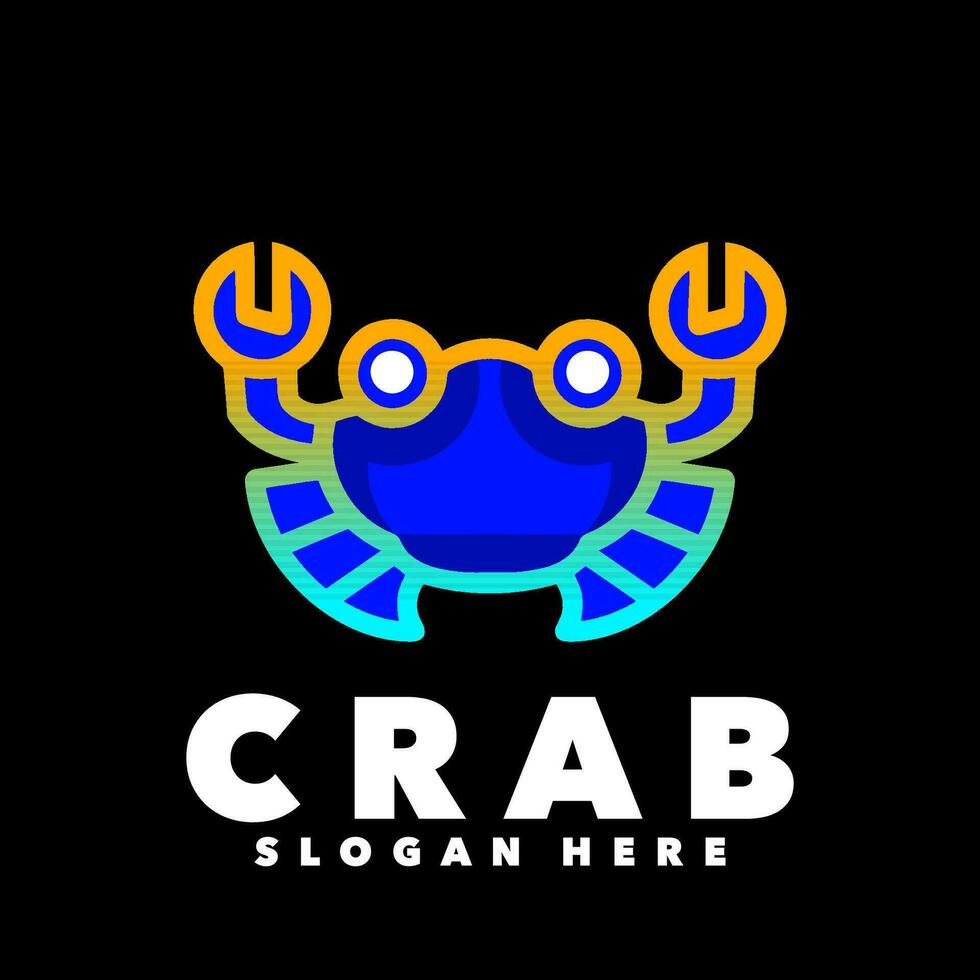 Crab gradient logo vector