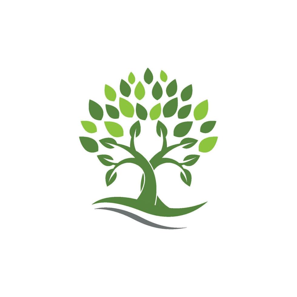 Logos of green Tree leaf ecology vector