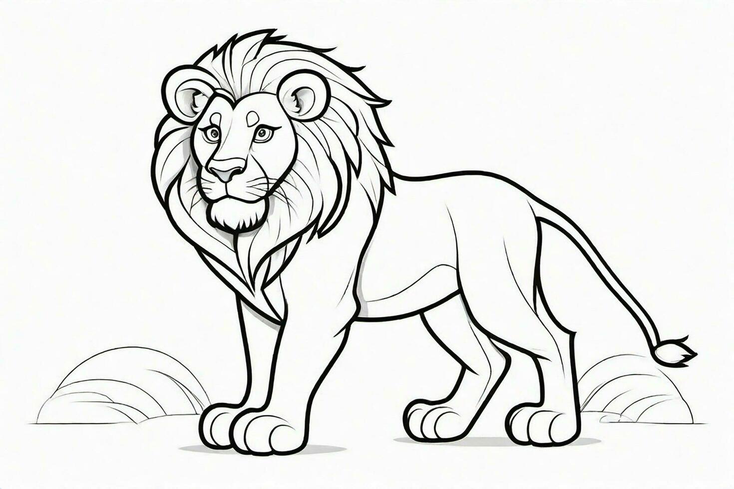 Black Line art Cute Lion for Kids Coloring Page 28205375 Stock Photo at ...