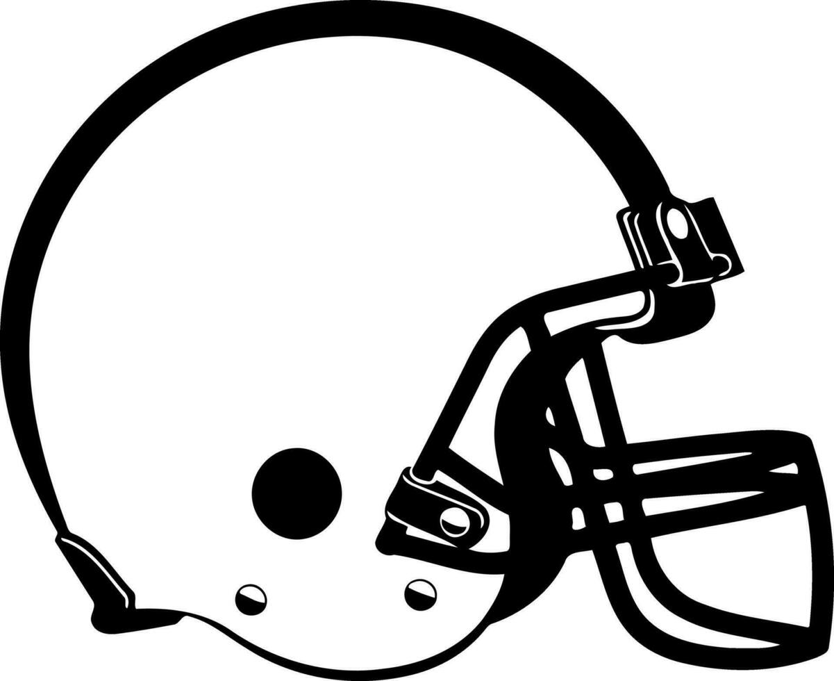 football helmet in black and white vector