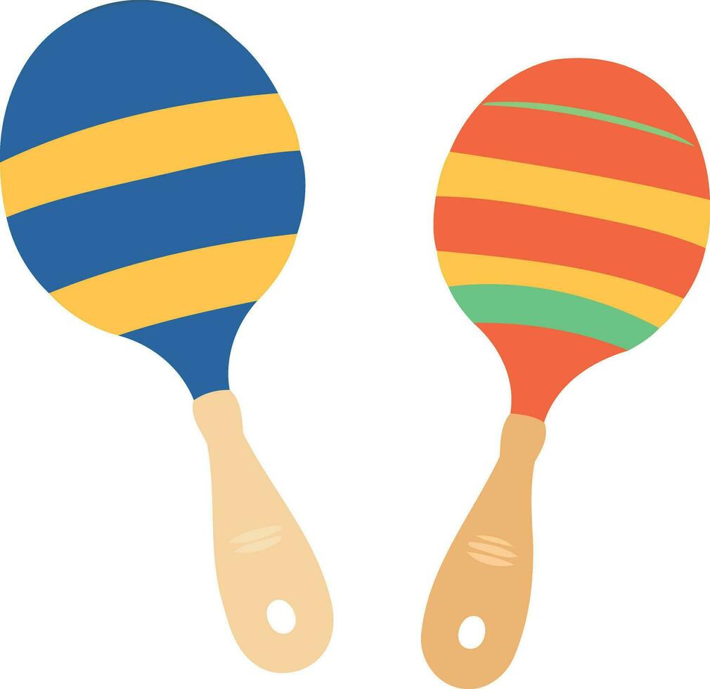 Pair of Cuban or Mexican Maracas vector