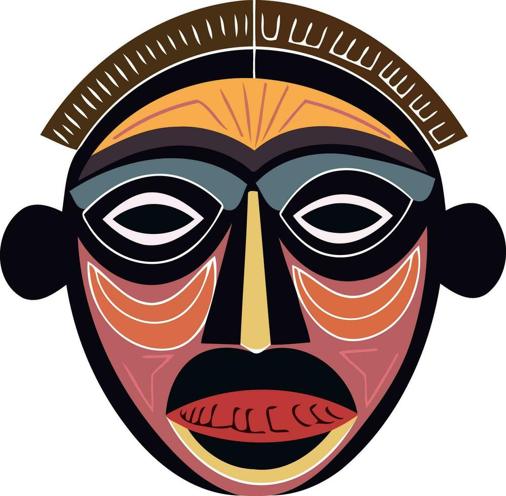 colorful african tribal mask vector