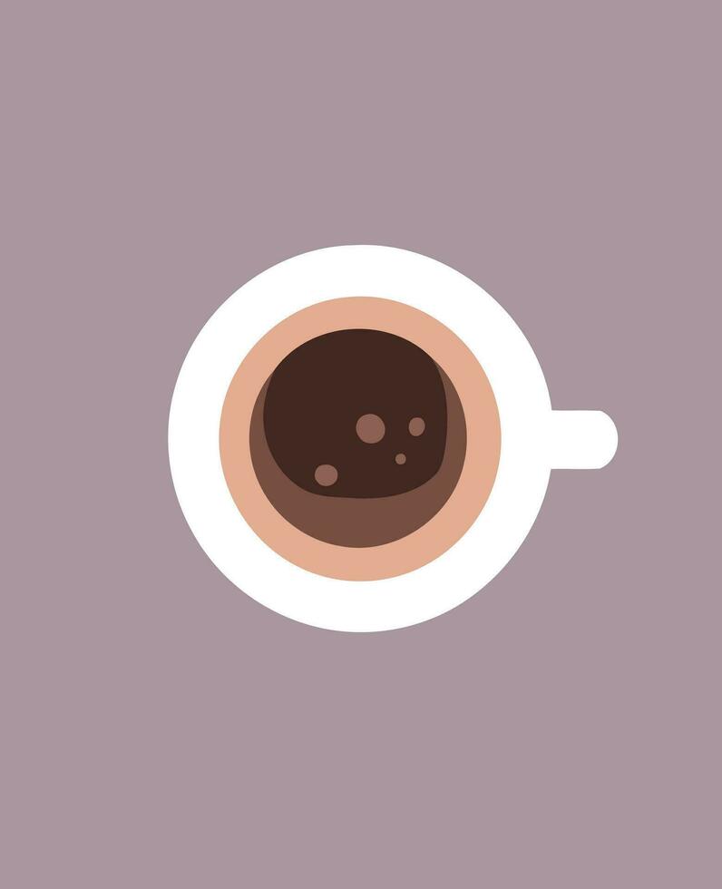 coffee cup in top view vector