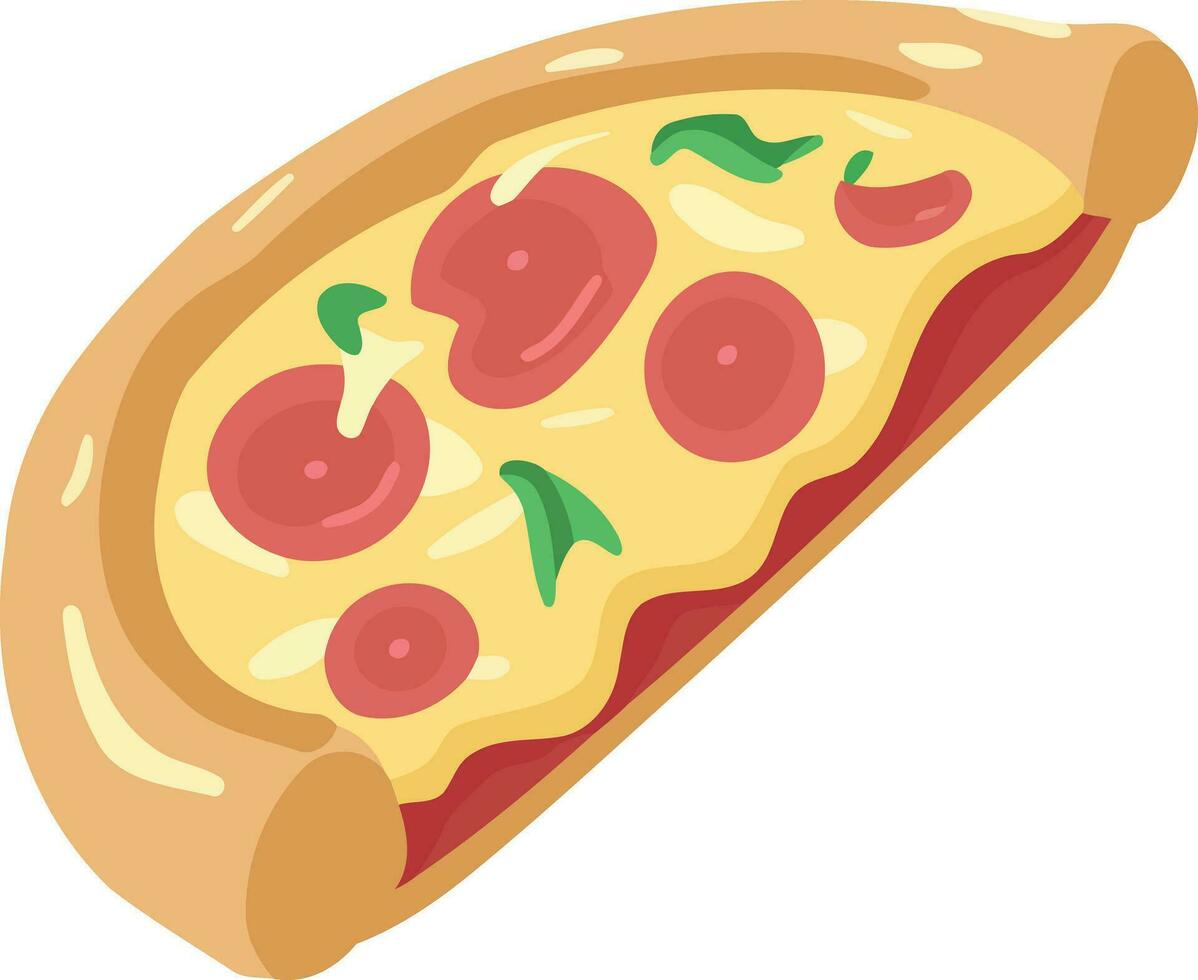 food pepperoni pizza slice vector