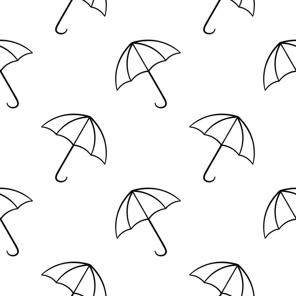 hand drawn umbrella seamless pattern vector