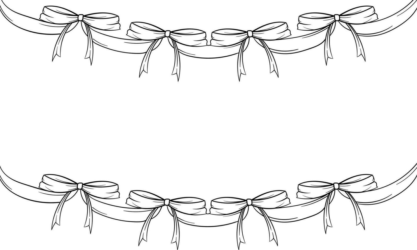 hand drawn ribbon with tama decoration vector