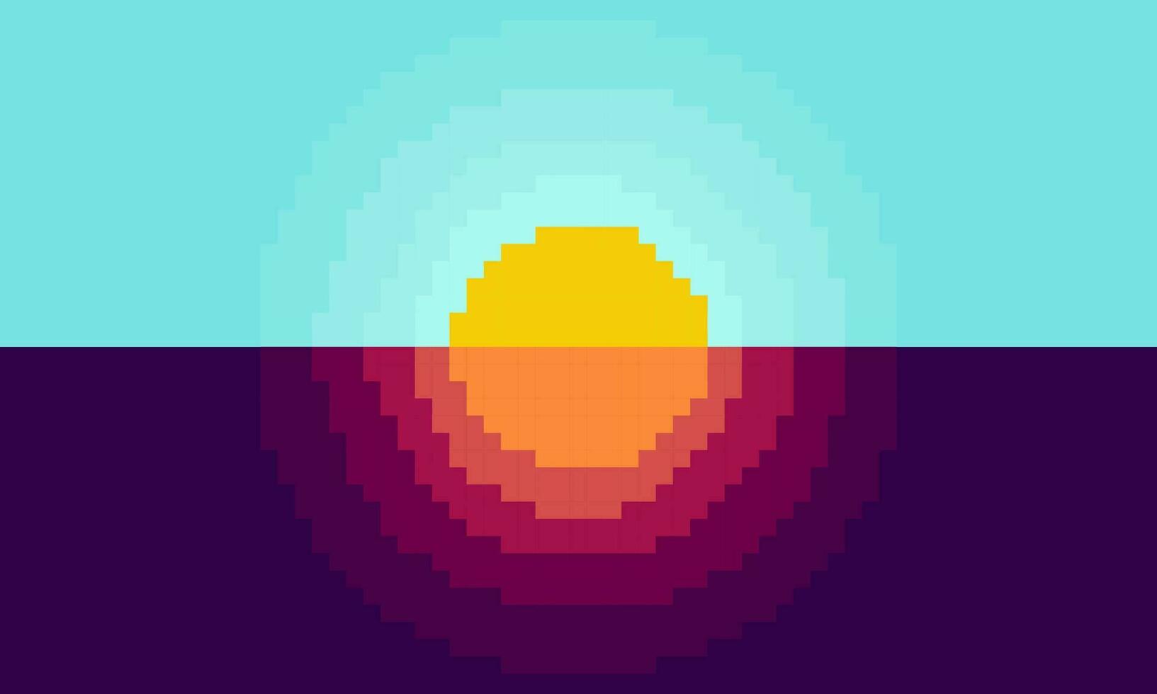 sunrise and sunset illustration in pixel style vector