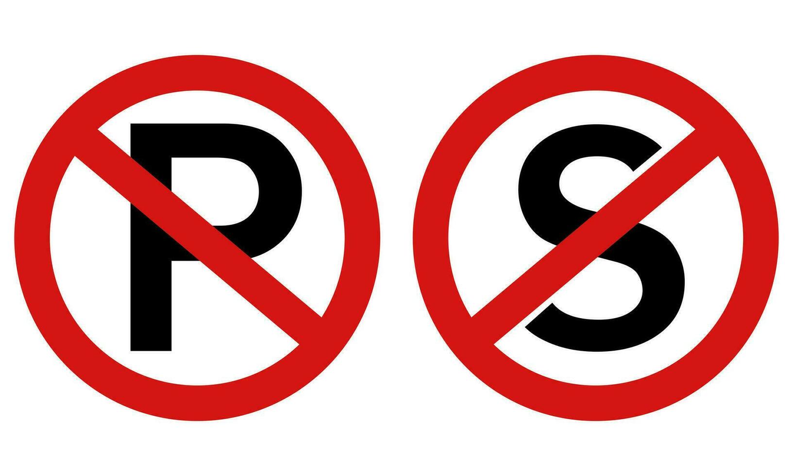 warning signs no parking and no stopping vector