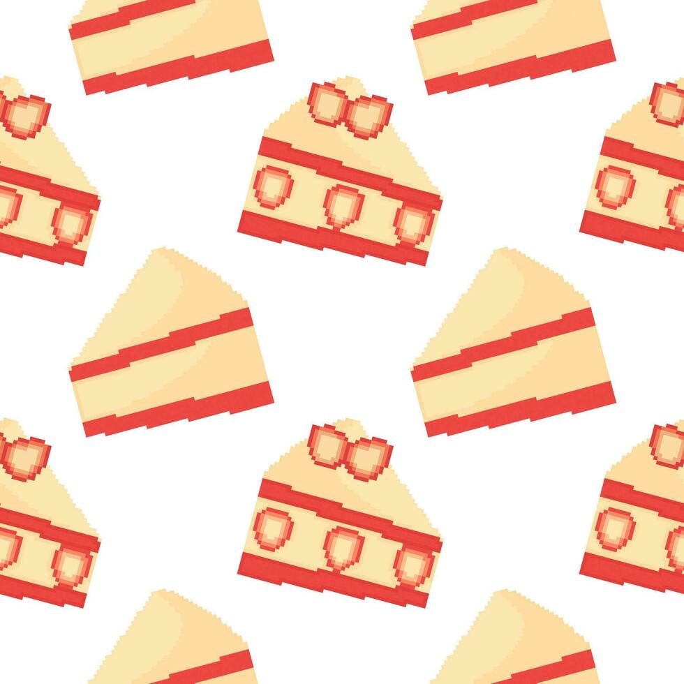Strawberry cake illustration seamless pattern vector
