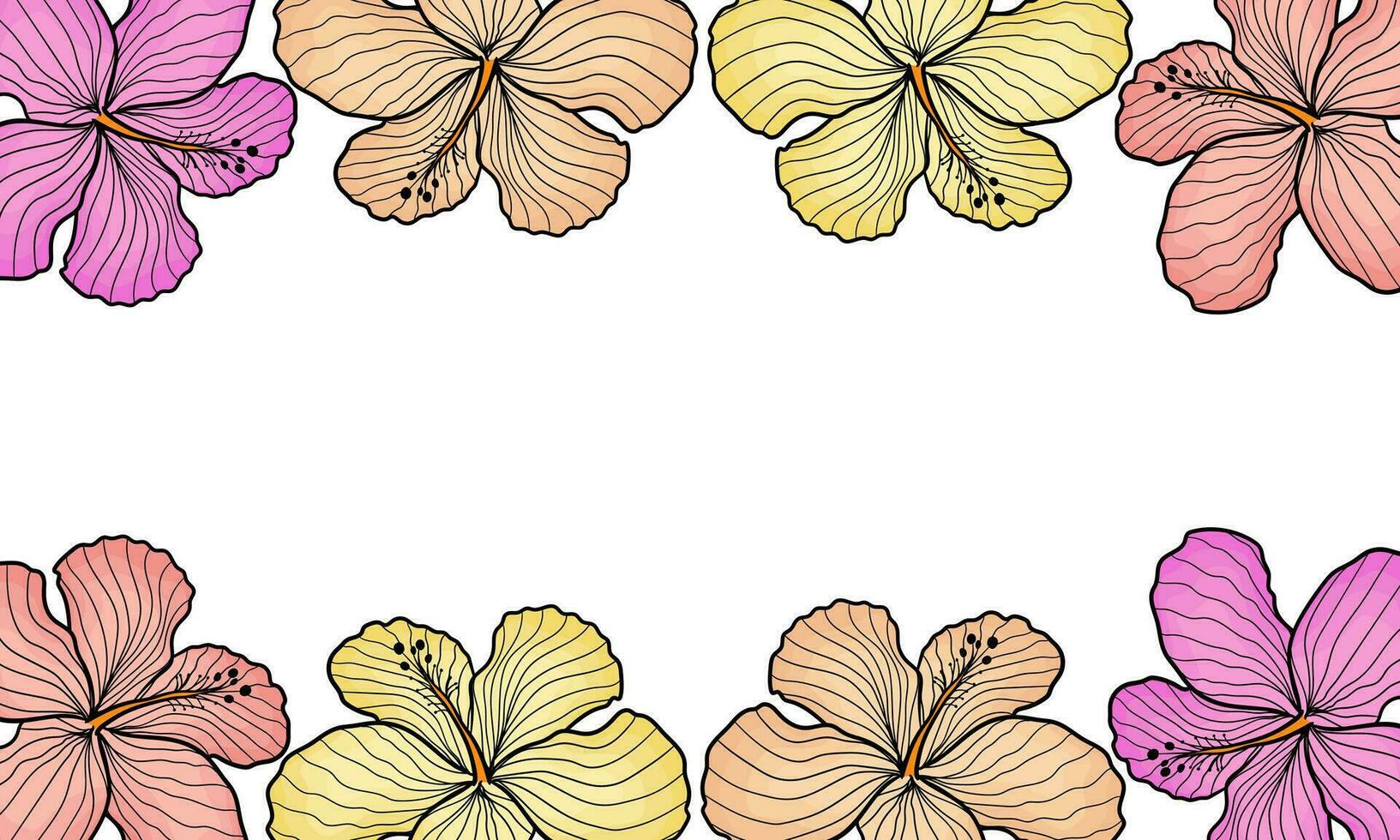 hand drawn illustration hibicus flower vector