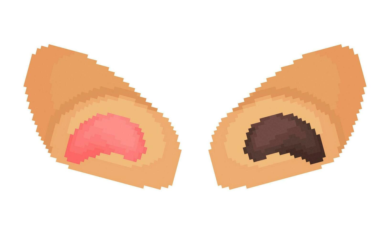 illustration of chocolate and strawberries buns vector