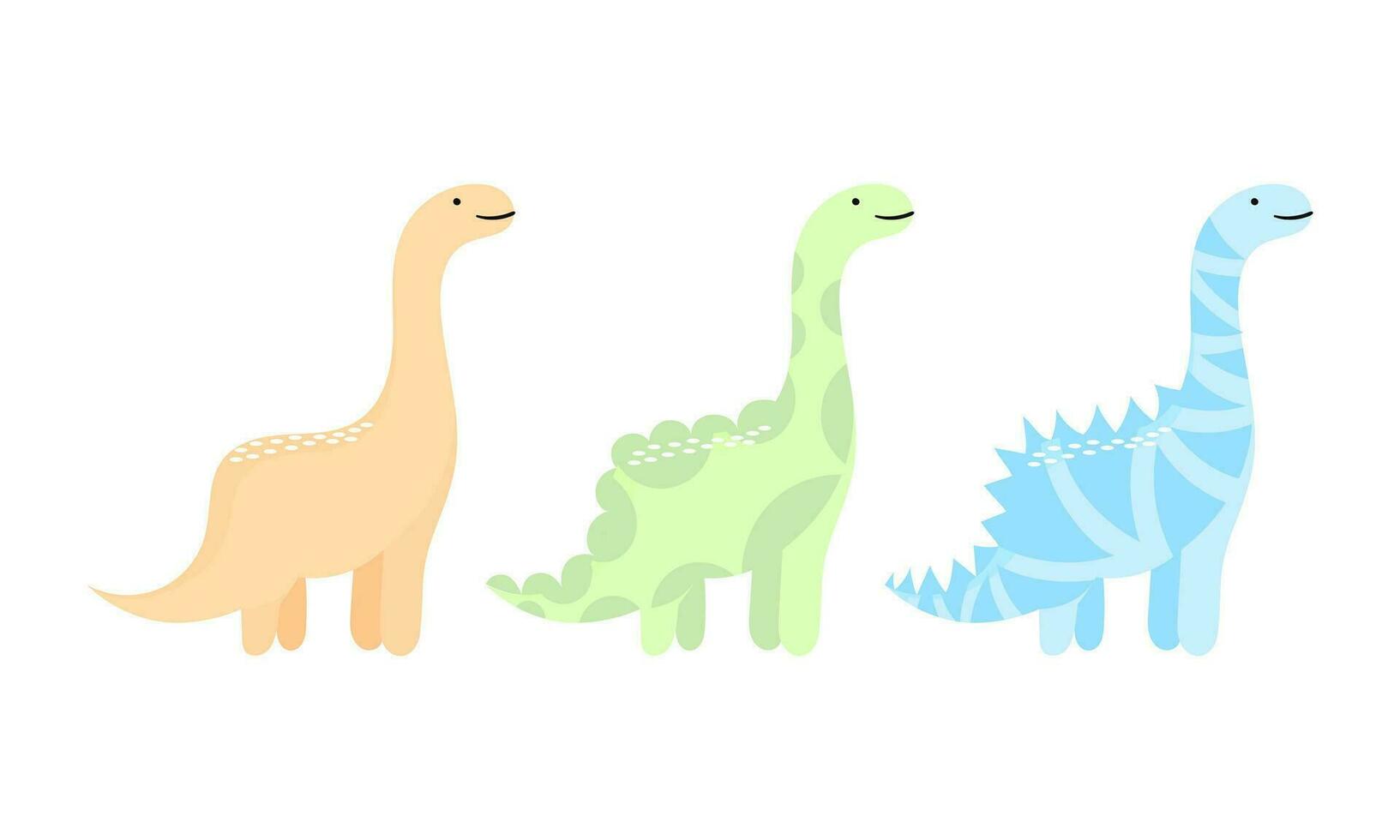 dino illustration in 3 styles vector