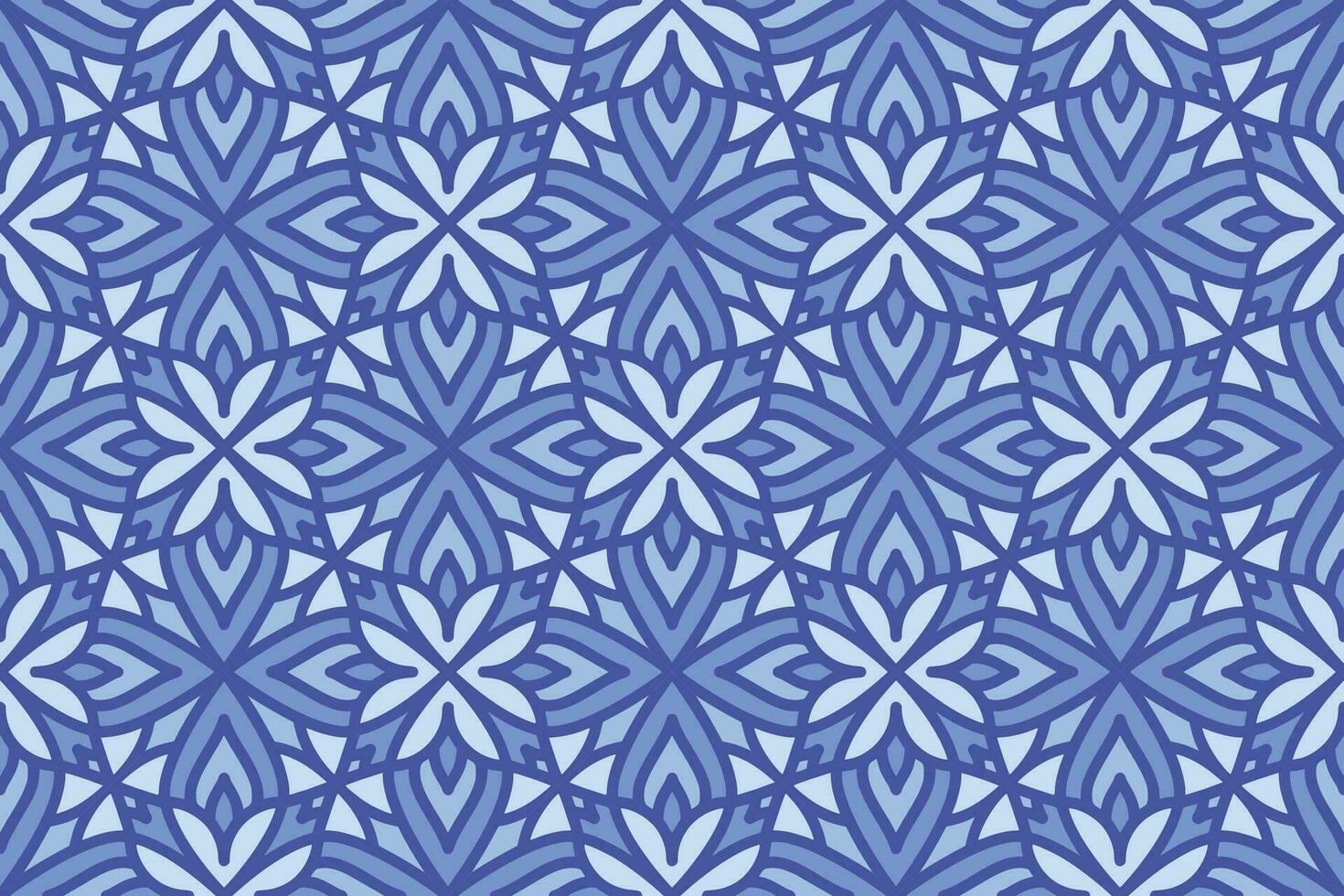 Ethnic Floral Seamless Pattern With Mandalas vector