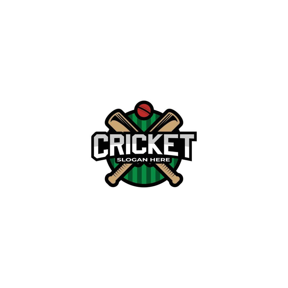 Cricket sports label, badge, emblem. logo design icon template vector