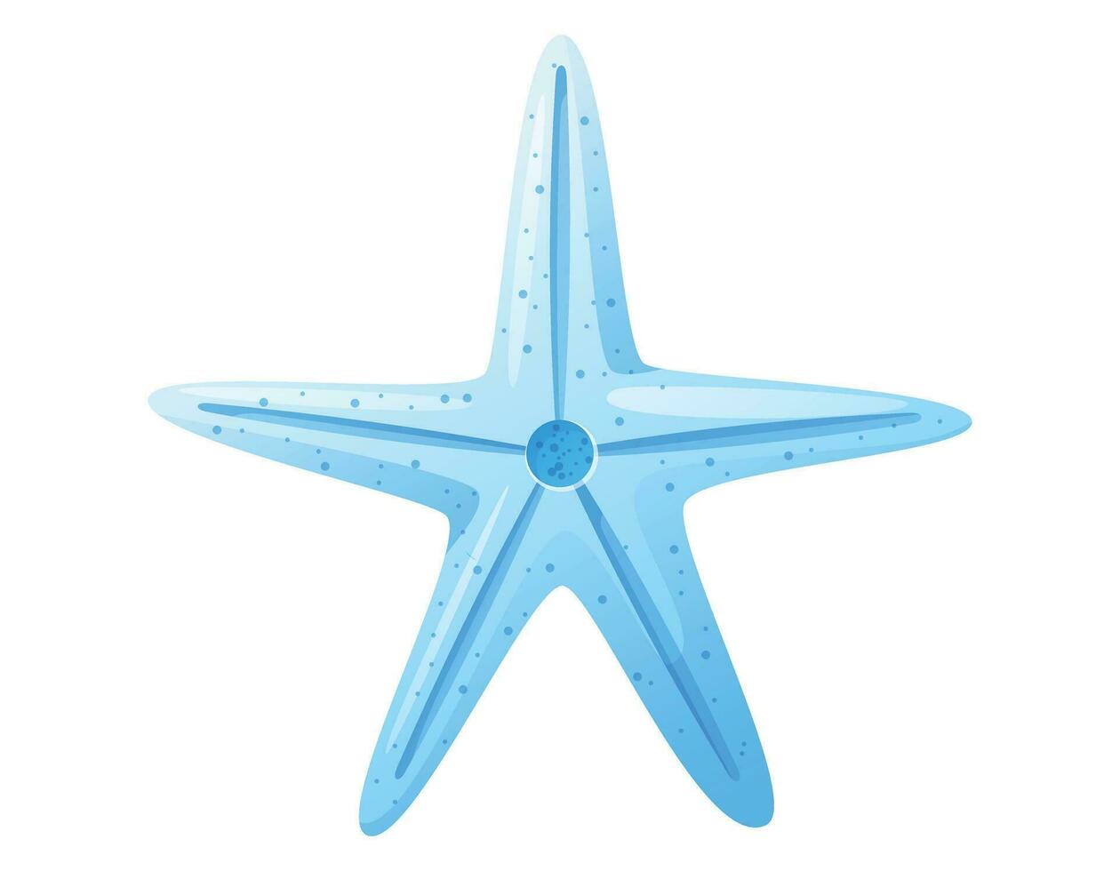 Vector isolated cartoon blue starfish.