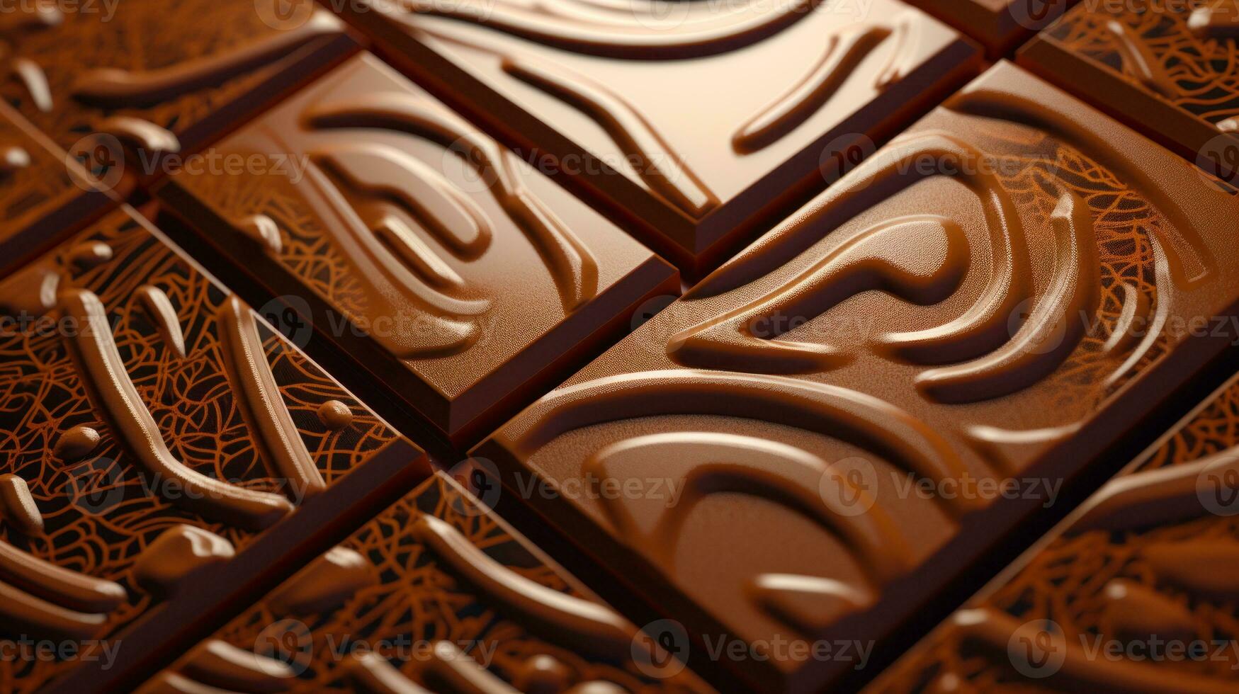 Chocolate Bar with a Twist A Macro Photo of a Gourmet Dessert with a Unique Pattern and Texture AI Generative