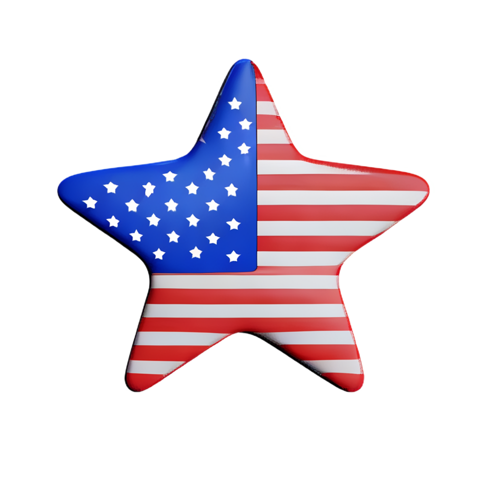 american flag 3d icon illustration png