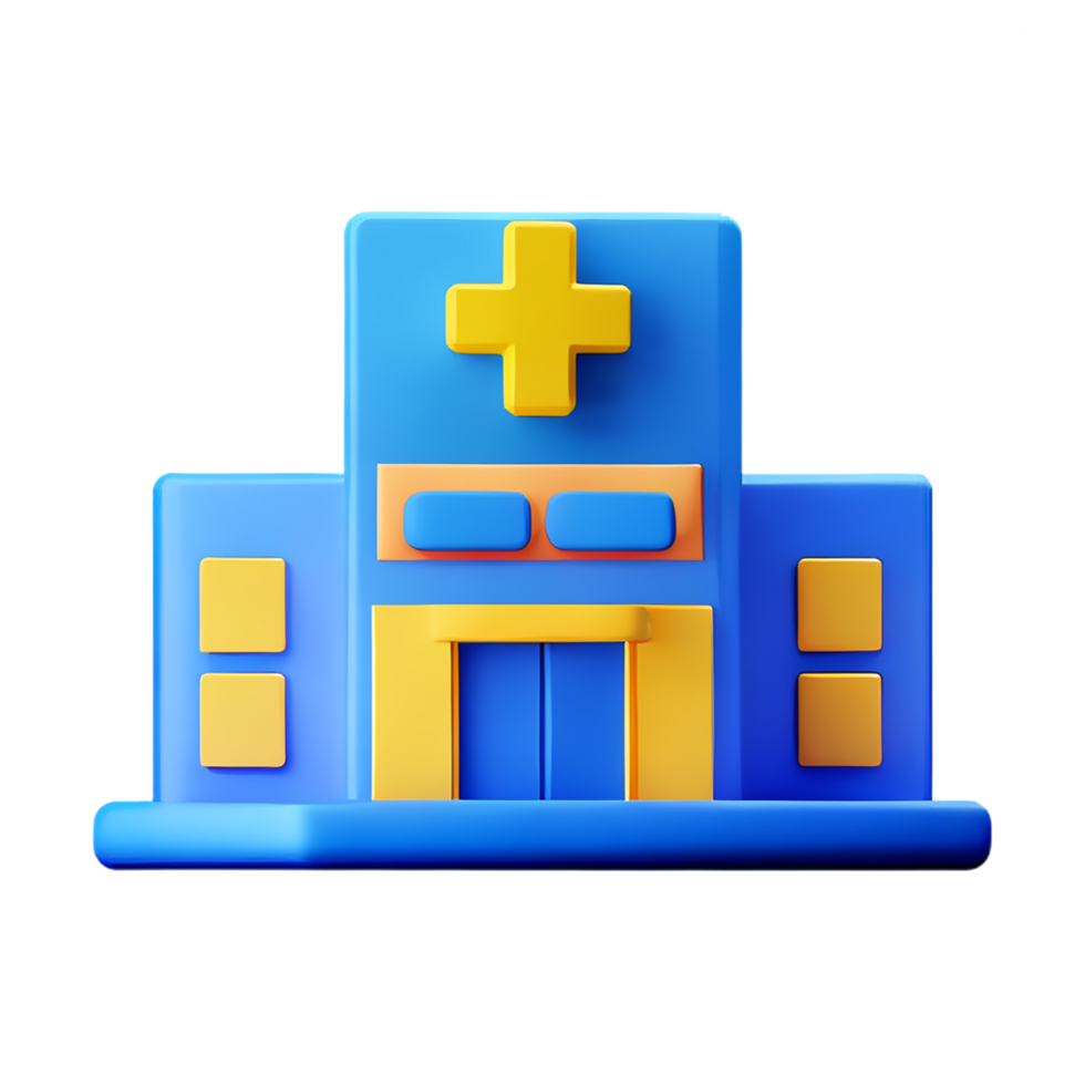 hospital construção 3d médico e cuidados de saúde ícone png