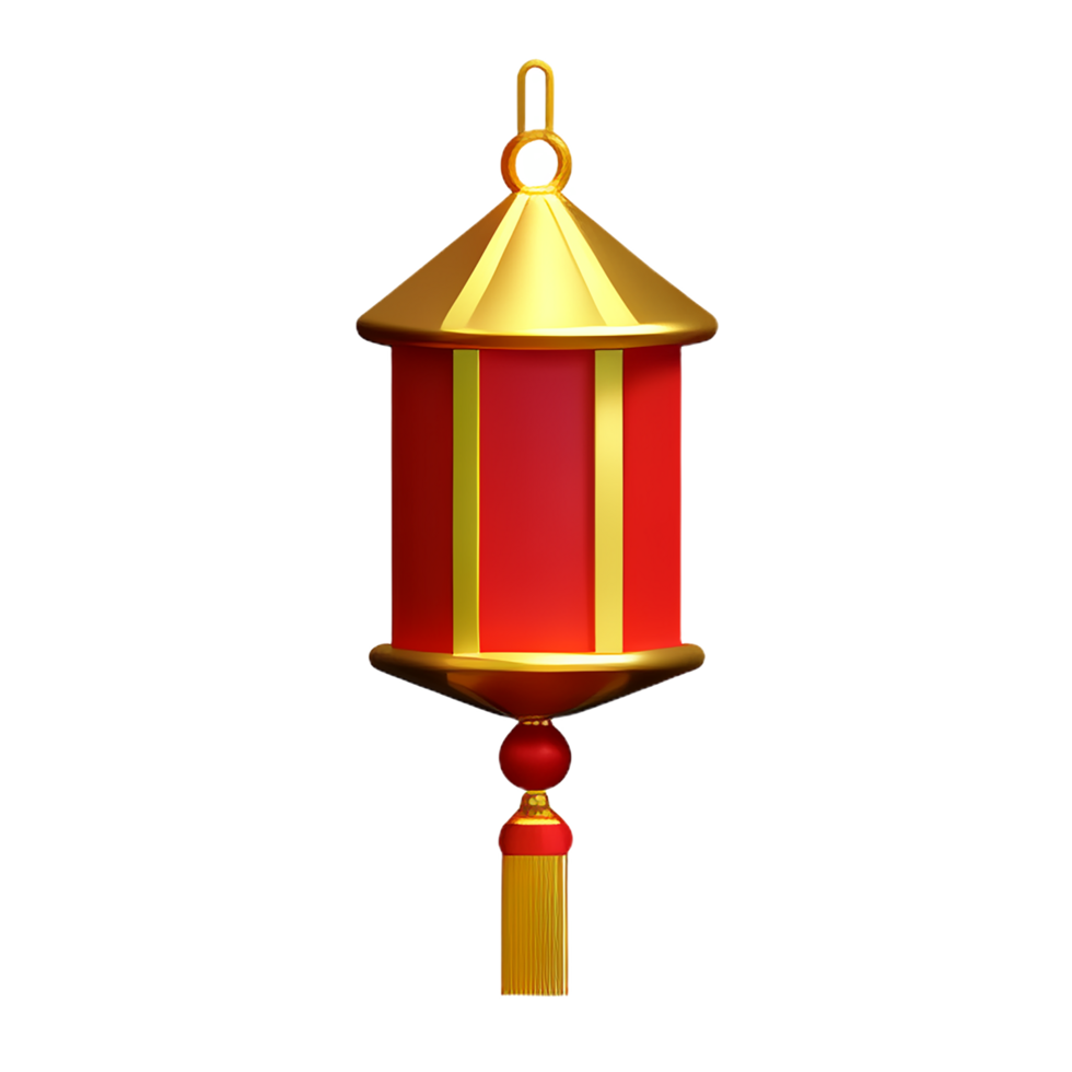 chinese new year icon square lantern 3d render png