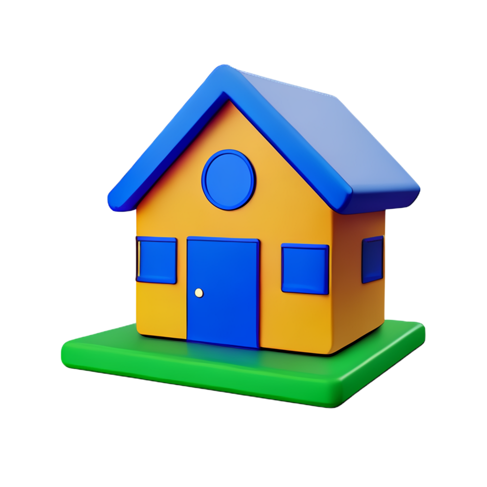 house 3d icon illustration png