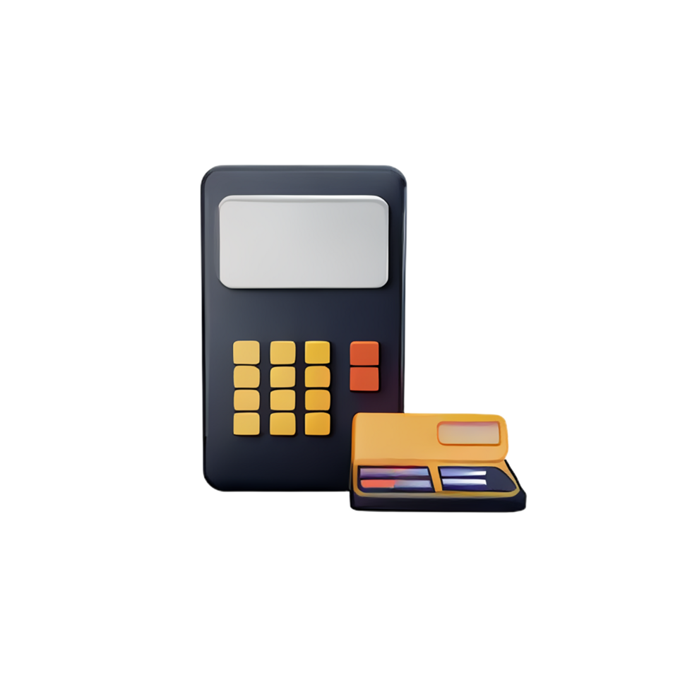 3d render illustration pos terminal for bills payment png