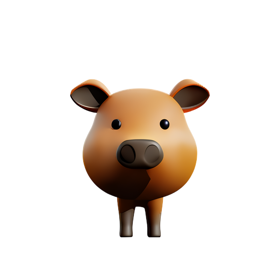 cow 3d rendering icon illustration png