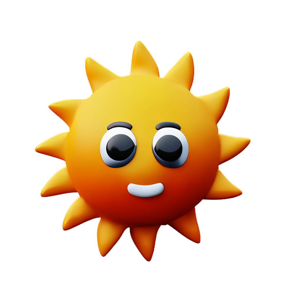 Sun 3d illustration icon png