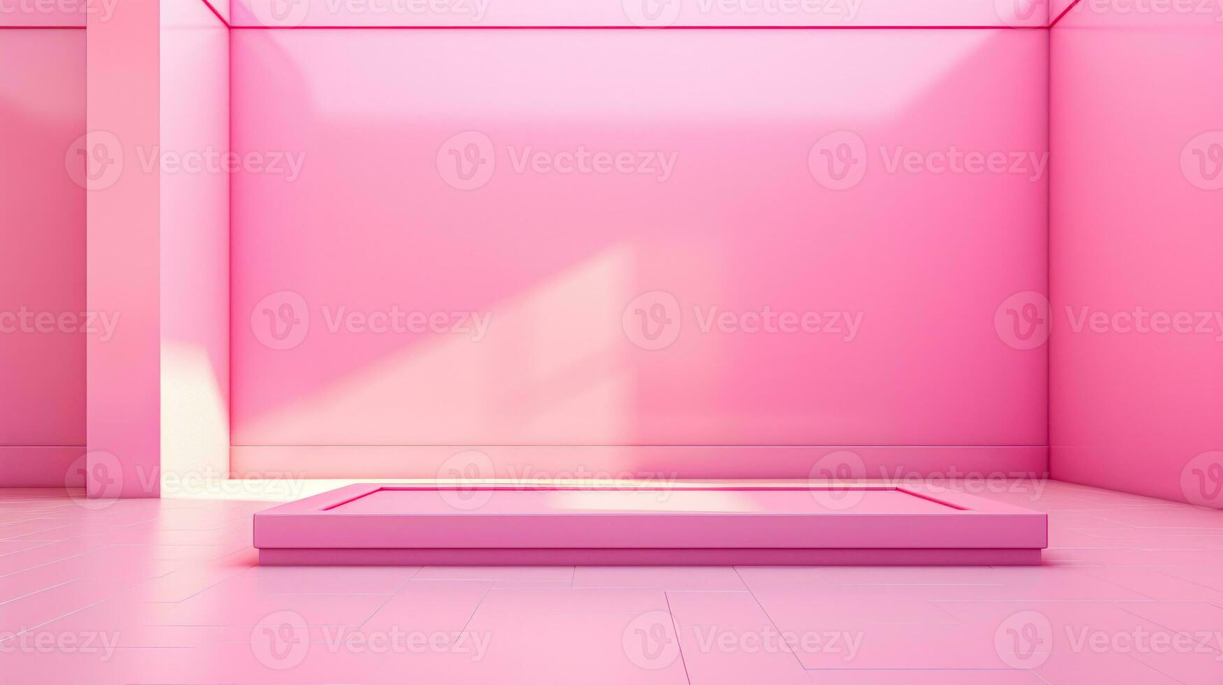 Pink Podium in a Pink Room A Minimalist and Modern Background for Product Display AI Generative photo