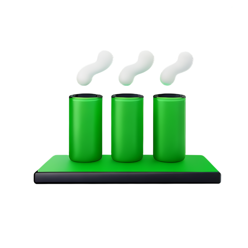 green business factory 3d green energy icon png