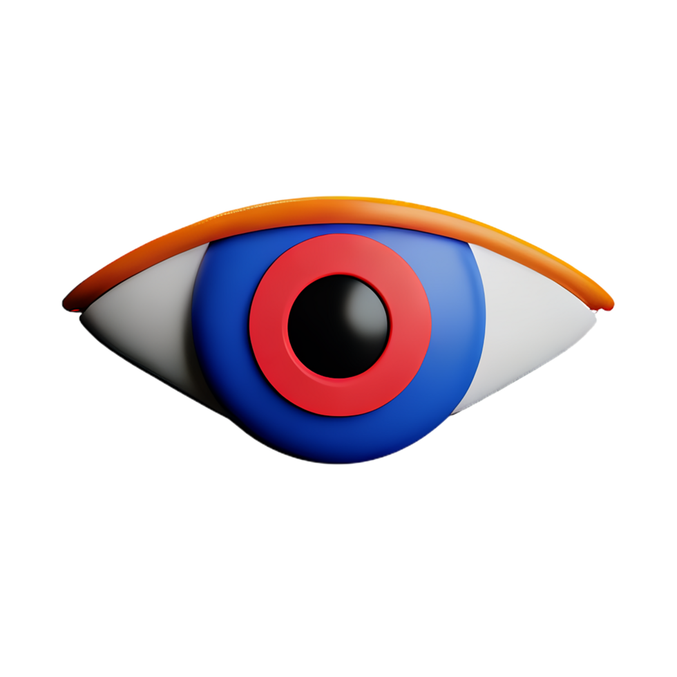 eye 3d rendering icon illustration png