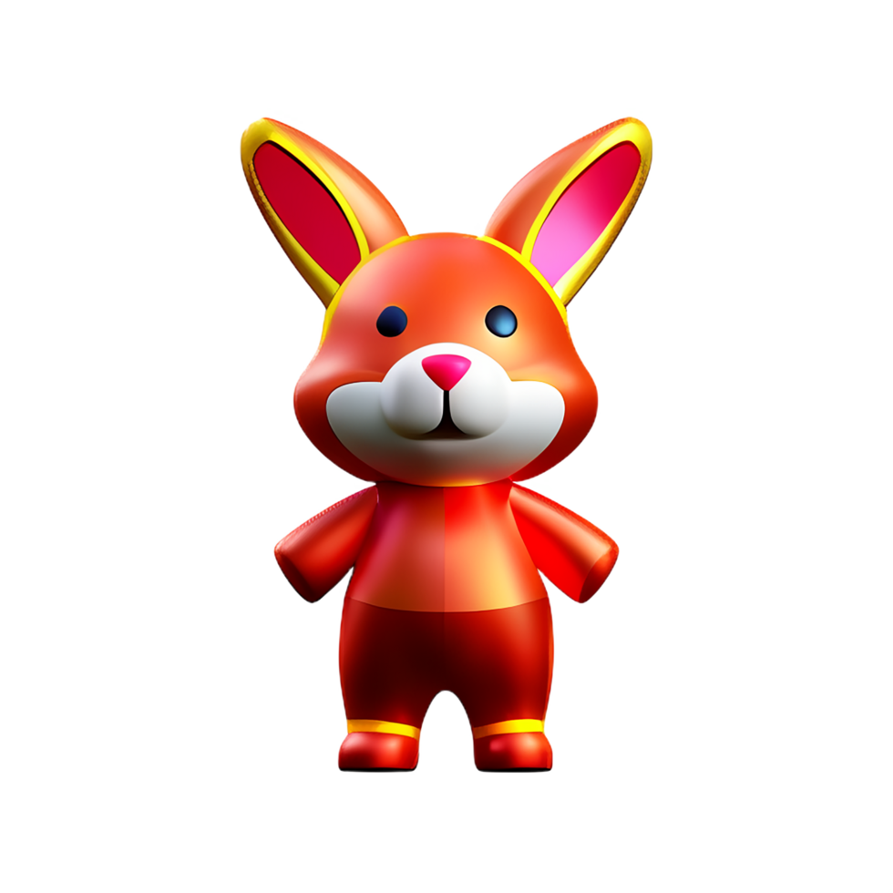 chinese new year icon cute rabbit character 3d render png