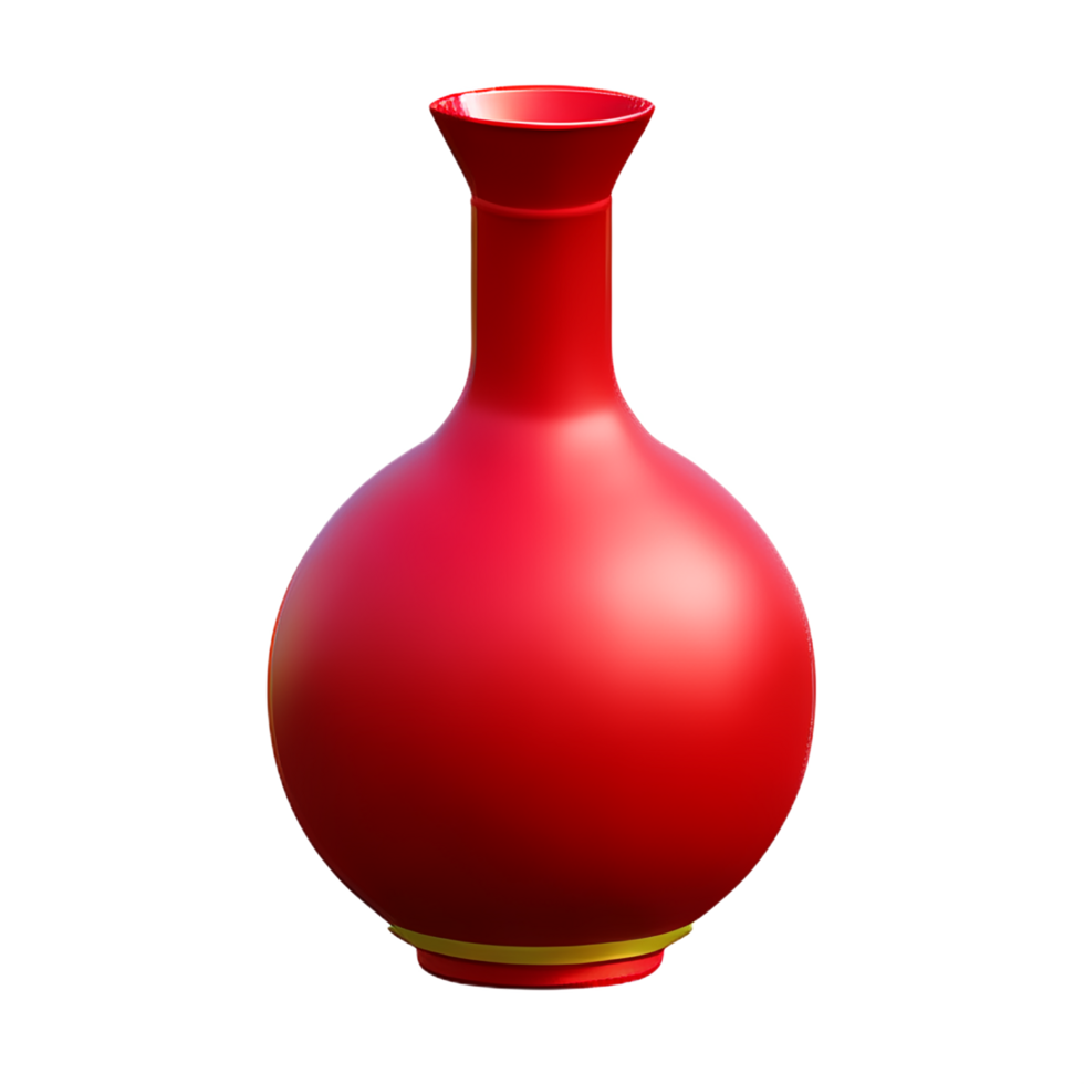 chinese new year icon wine jug 3d render png