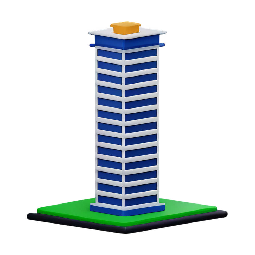 building 3d rendering icon illustration png