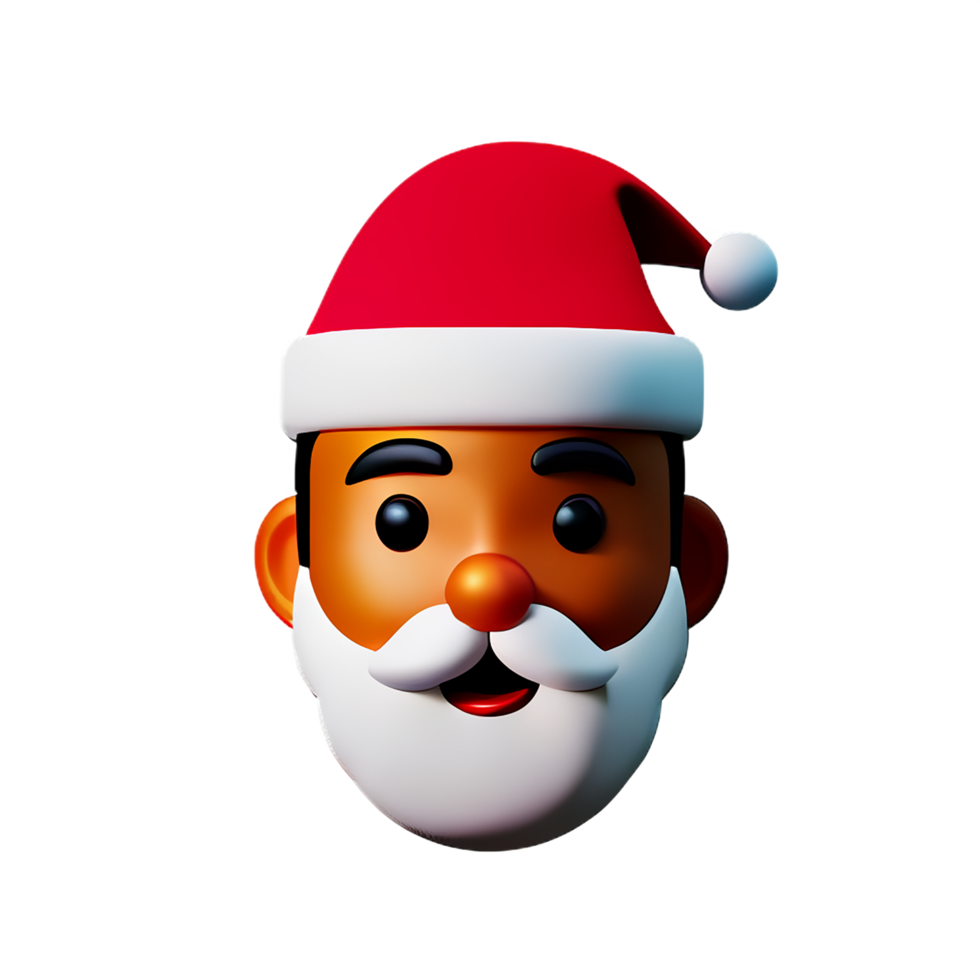 christmas character face 3d santa claus png