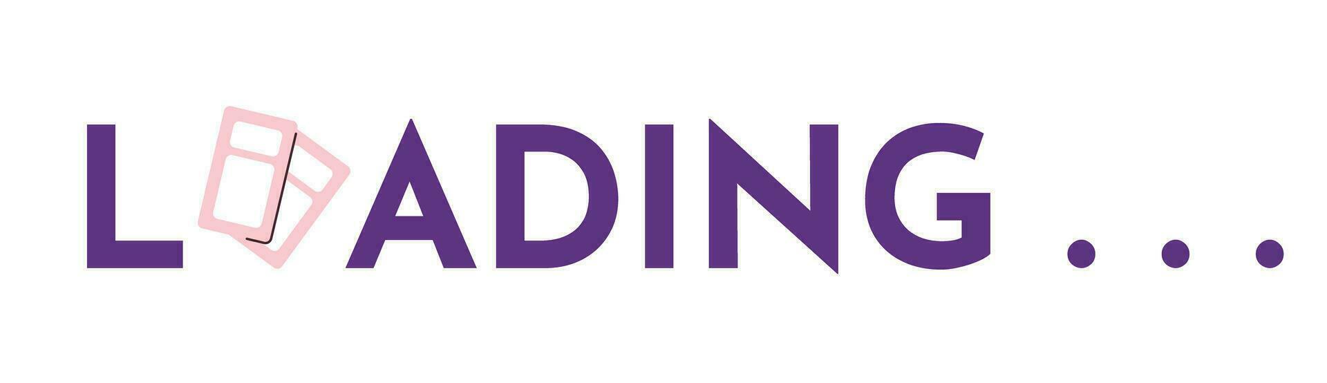 Tickets event loading text. Boarding pass. Restaurant coupons. Discount vouchers. Web loader ui flat design. Progress bar. Graphical user interface. Cartoon vector illustration on white background