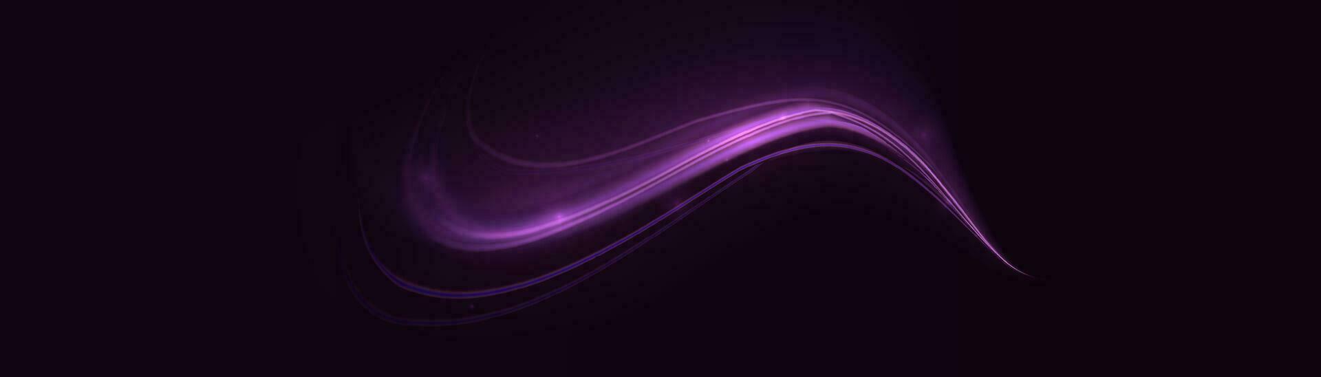 Glowing shiny lines effect vector. Luminous white lines of speed. Light glowing effect. Light trail wave, fire path trace line and incandescence curve twirl. vector