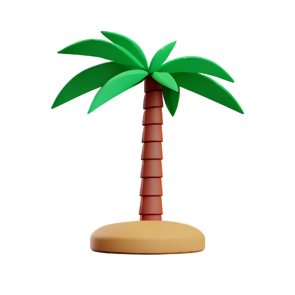 Palm tree 3d rendering icon illustration png