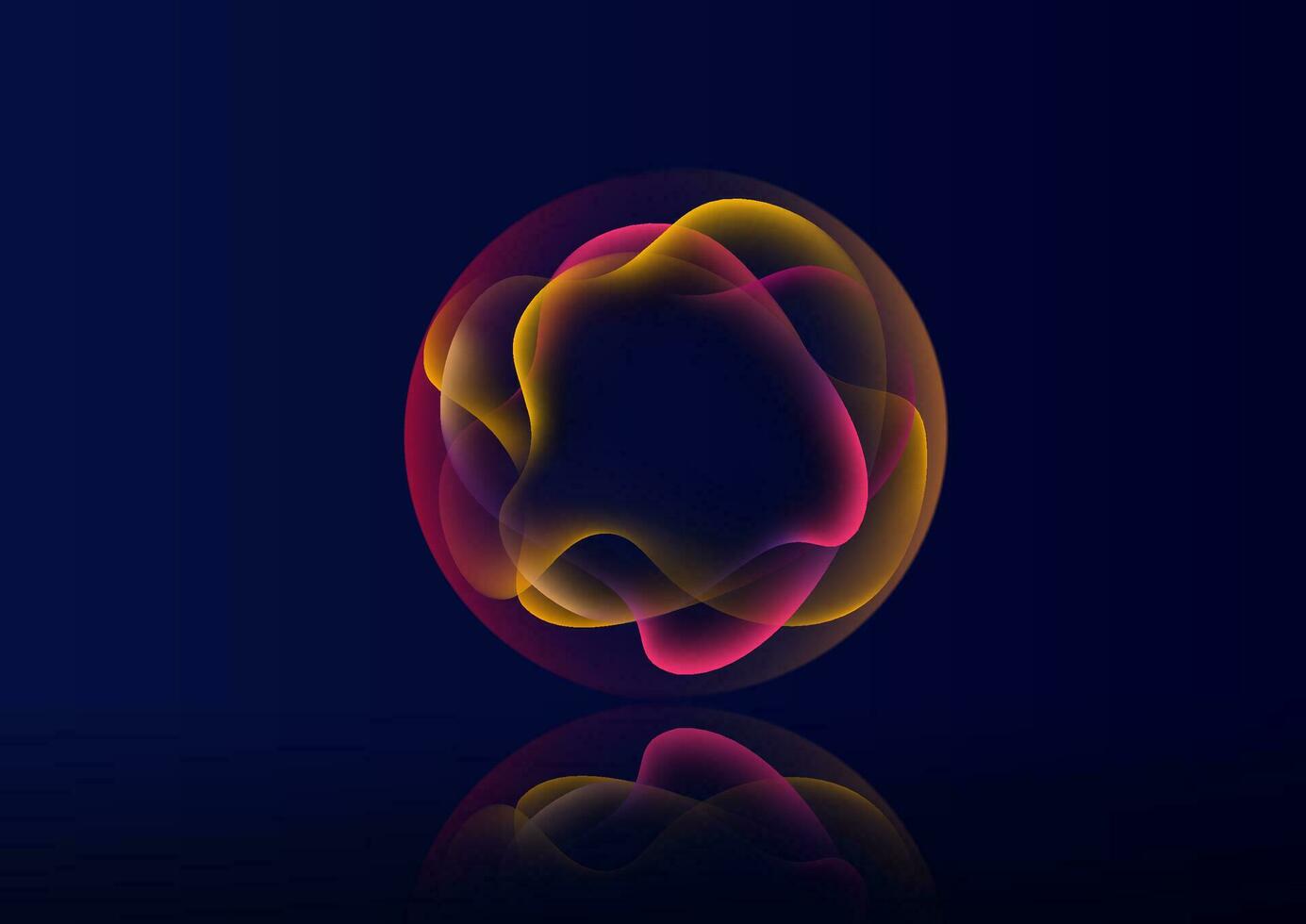 Gradient neon color sphere. Round holographic gradients. Glowing bright liquid gradient shape. Curved line for banner and flyer, social media. Vector twirl.