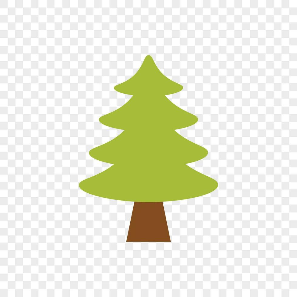 Christmas tree illustration. Simple tree icon. Forest and garden symbol. Vector