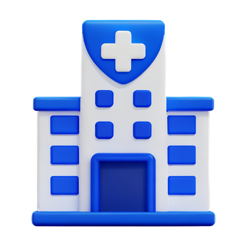 hospital building 3d medical and healthcare icon png