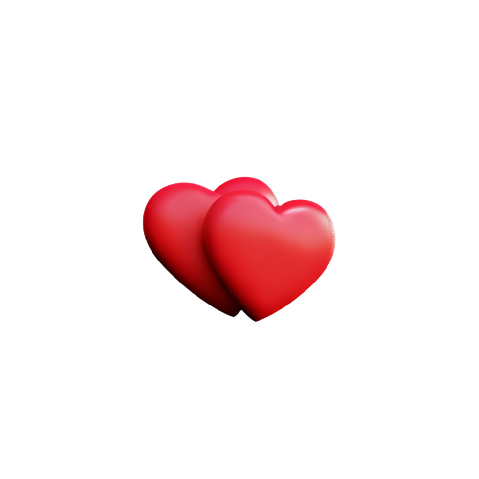 valentines day 3d stereo love red hearts png