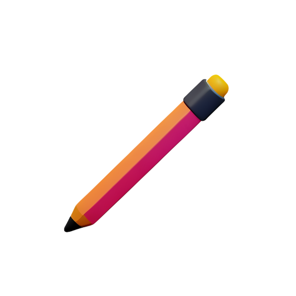 3d illustration of pencil school education icon png