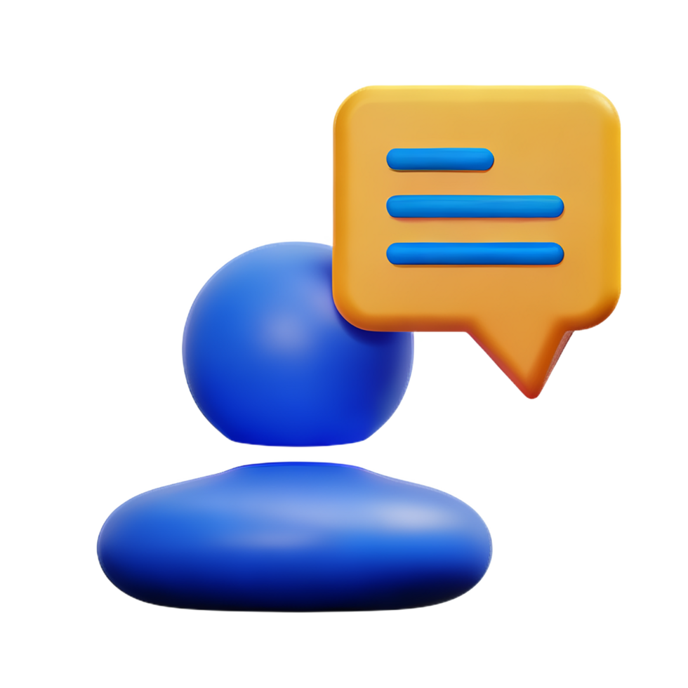 virtual assistant chat conversation with 3d render png