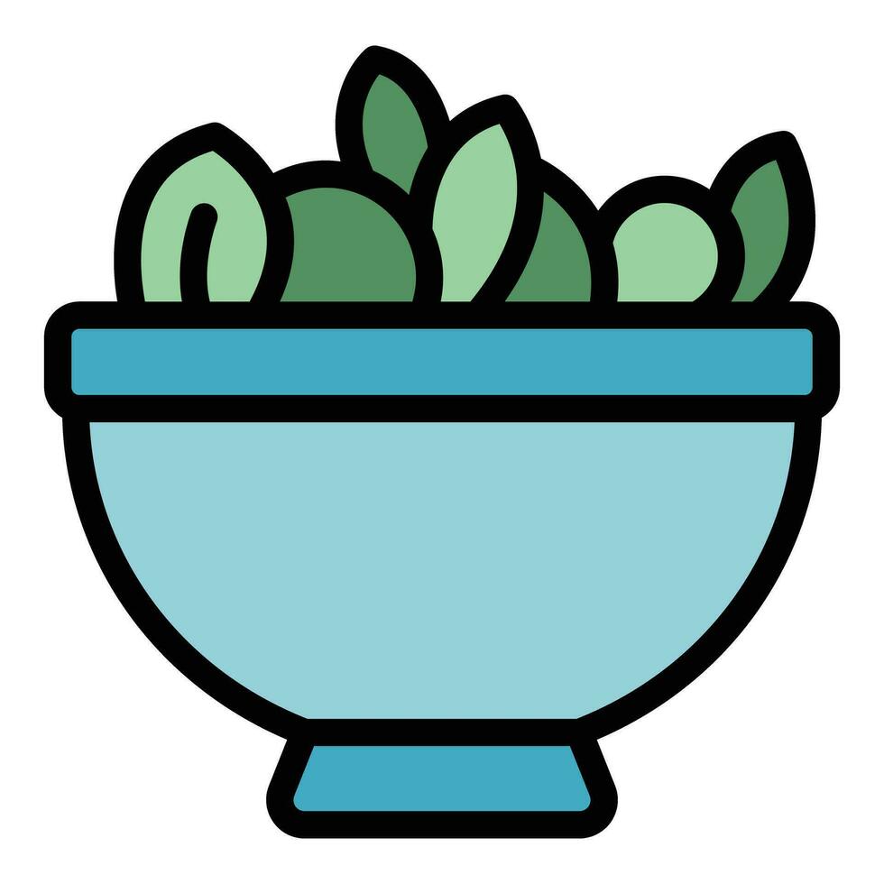 Diet salad icon vector flat