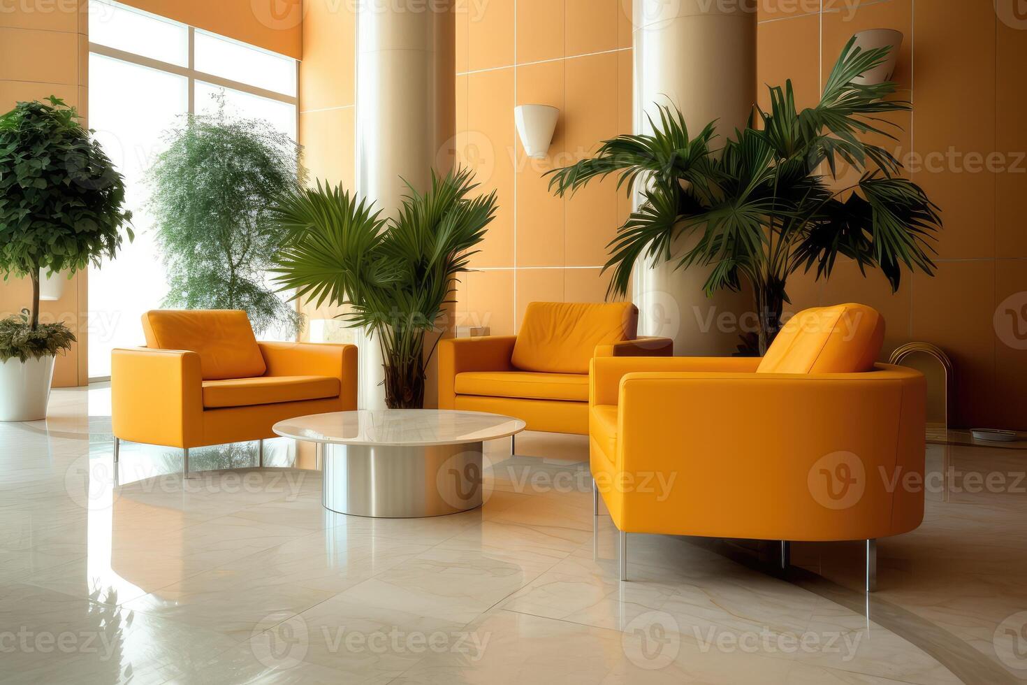 Hotel lobby with urban style furniture profesional photograpy photo