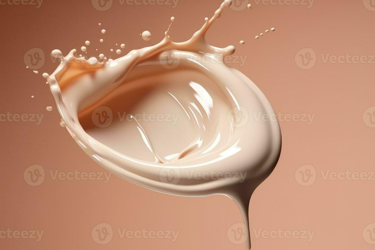 Liquid foundation splash fluid cosmetic cream profesional photograpy Ai Generated photo