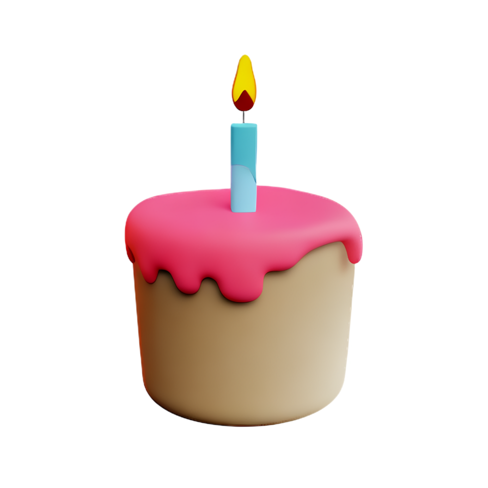 Birthday cake 3d rendering icon illustration png