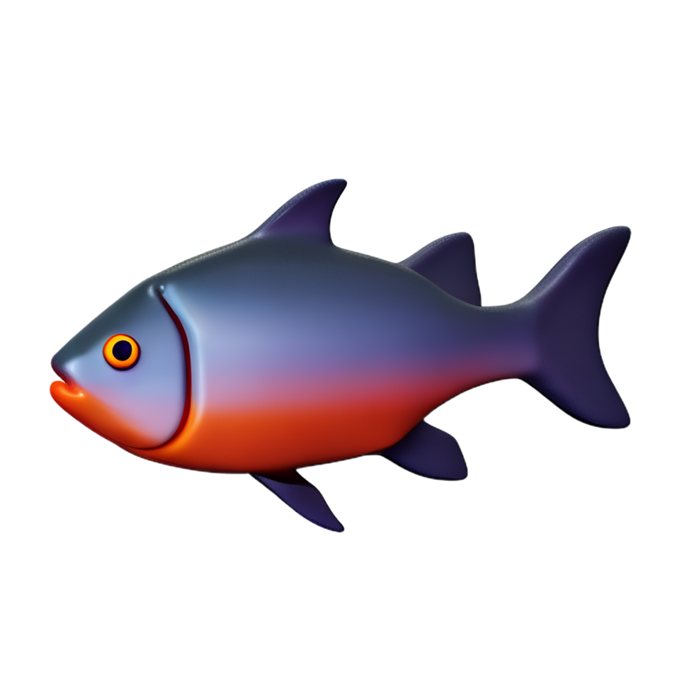 Fish 3d icon illustration png