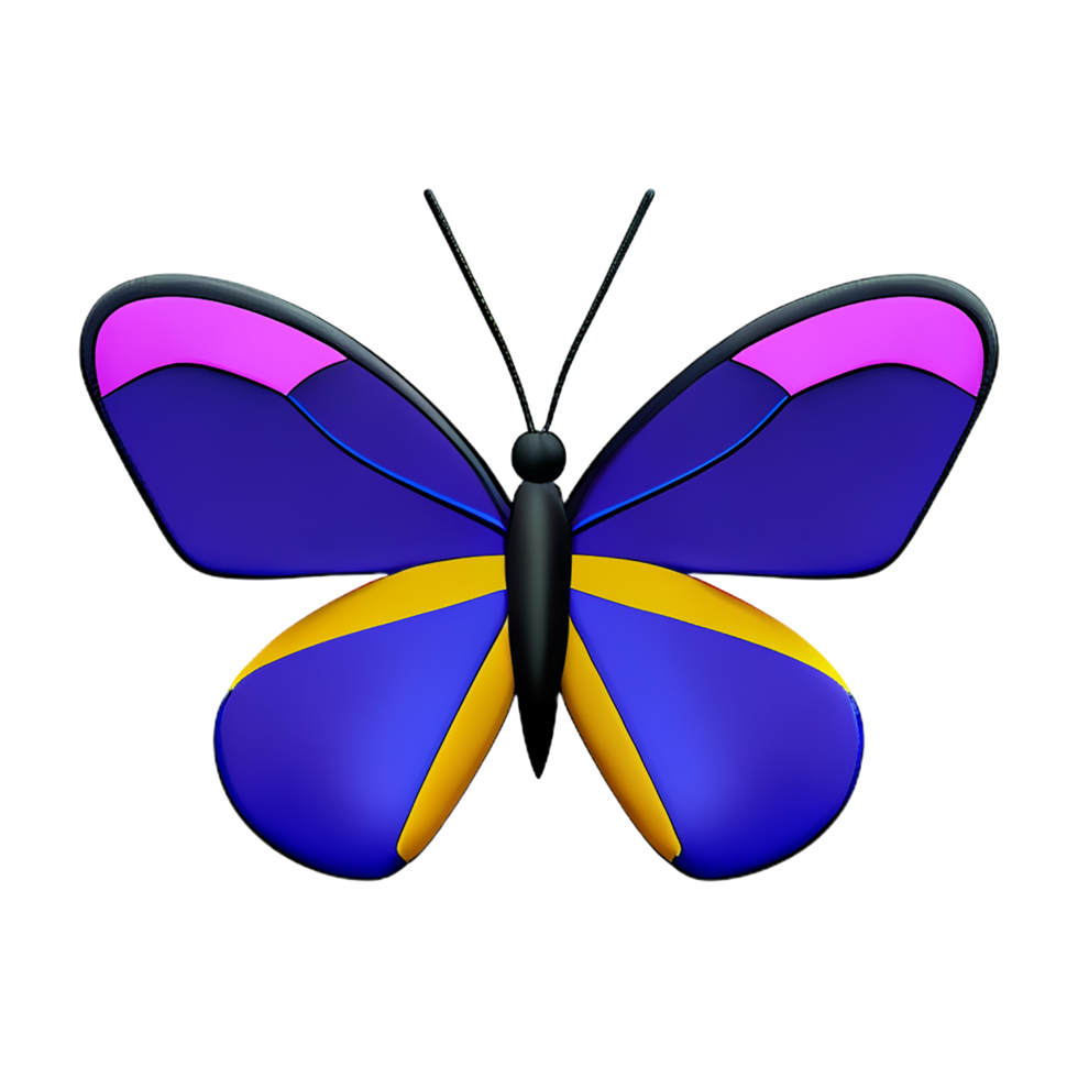 butterfly 3d icon illustration png