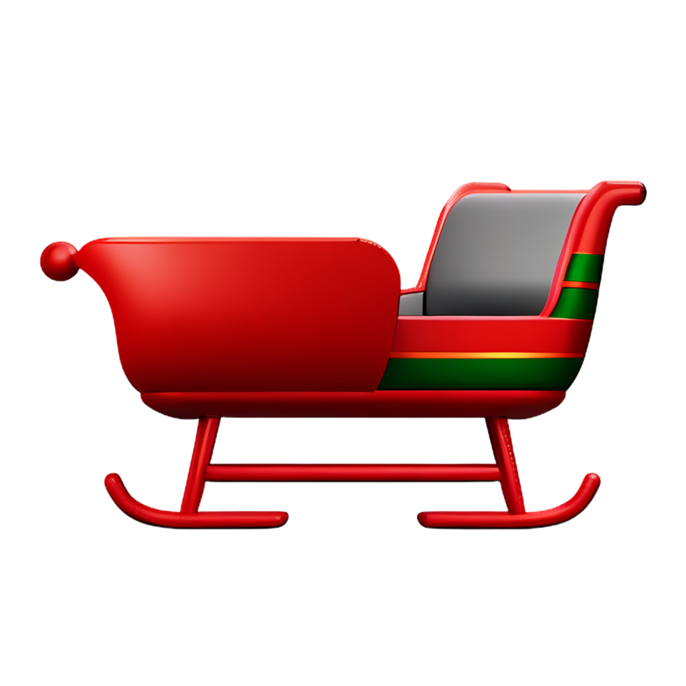 christmas 3d santa claus sleigh icon illustration png